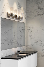 Lawson 4 Light 32" Vanity in Polished Nickel in a room setting