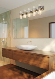 Lawson 5 Light 38" Vanity in Brushed Nickel in a room setting