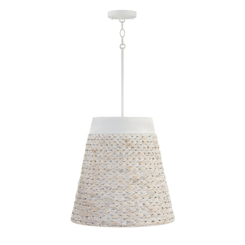 Tallulah 4-Light 18" Pendant in Chalk Wash
