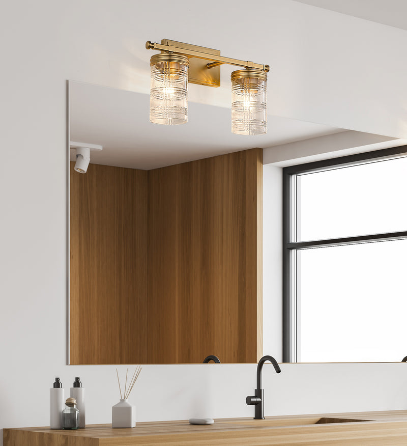 Archer 2 Light 17.75" Vanity in Heirloom Gold in a room setting