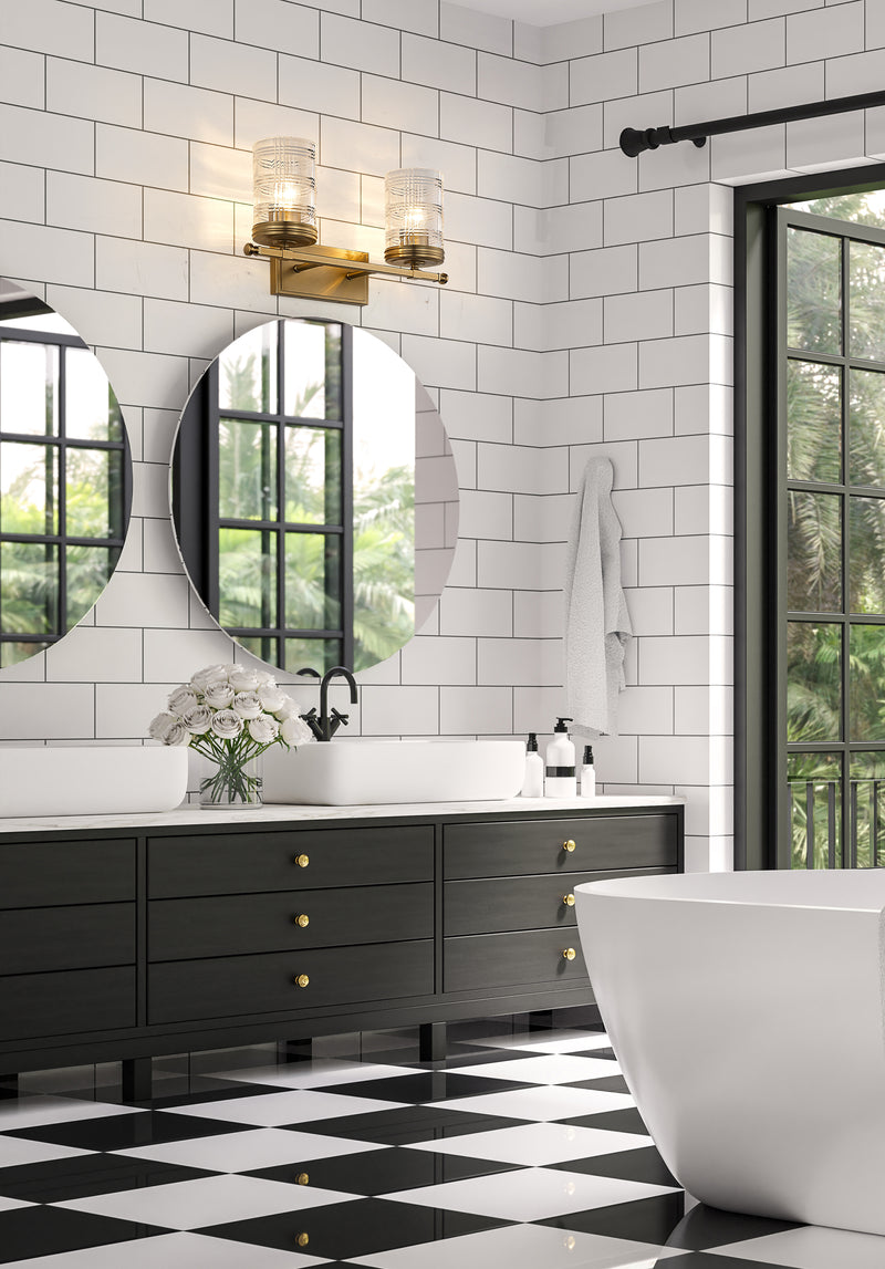 Archer 2 Light 17.75" Vanity in Heirloom Gold in a room setting