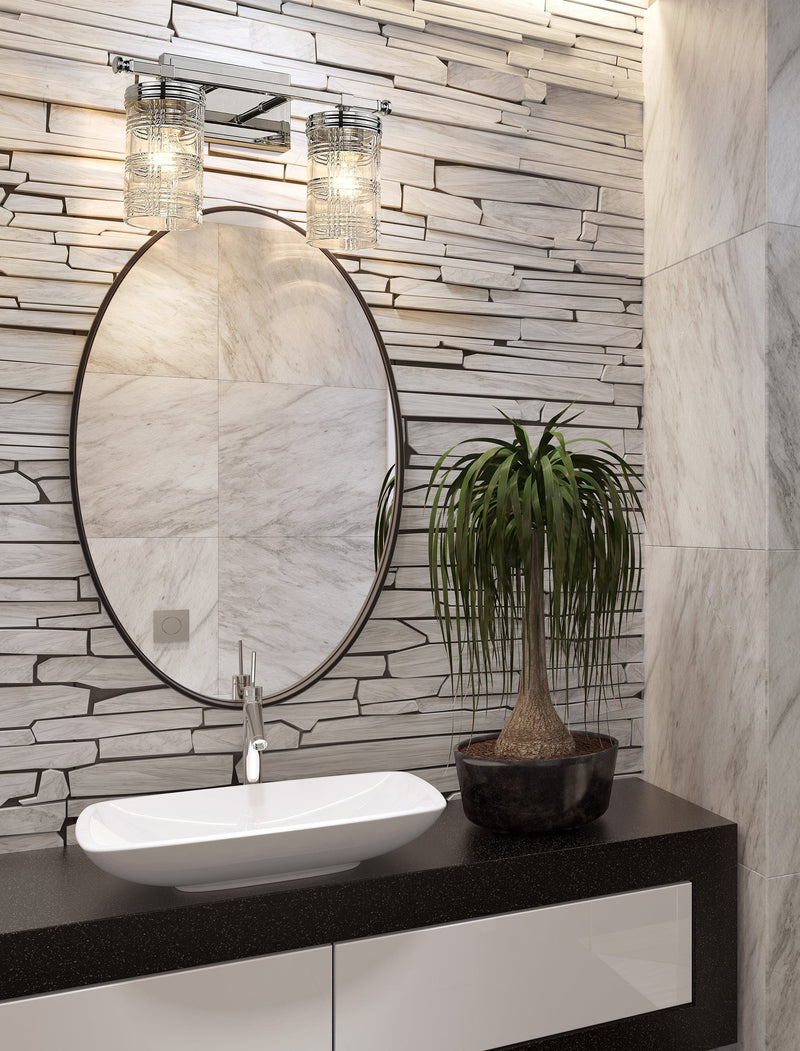 Archer 2 Light 17.75" Vanity in Polished Nickel in a room setting