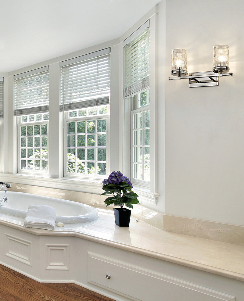 Archer 2 Light 17.75" Vanity in Polished Nickel in a room setting