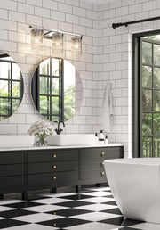 Archer 3 Light 25" Vanity in Polished Nickel in a room setting