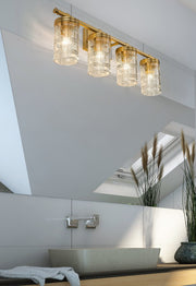 Archer 4 Light 32.75" Vanity in Heirloom Gold in a room setting
