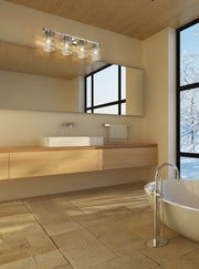 Archer 4 Light 32.75" Vanity in Polished Nickel in a room setting