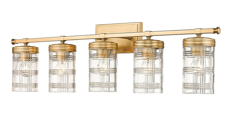 Archer 5 Light 38" Vanity in Heirloom Gold