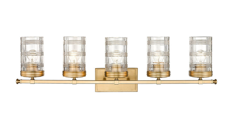 Archer 5 Light 38" Vanity in Heirloom Gold