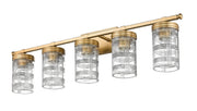 Archer 5 Light 38" Vanity in Heirloom Gold