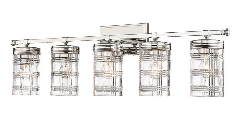 Archer 5 Light 38" Vanity in Polished Nickel