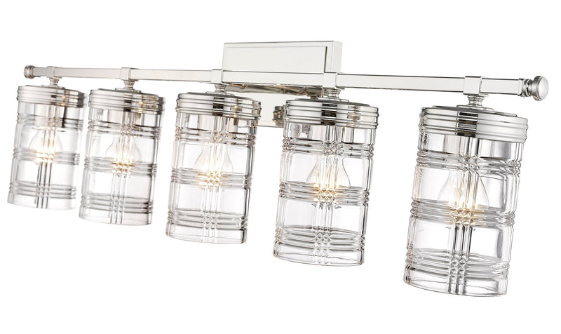 Archer 5 Light 38" Vanity in Polished Nickel