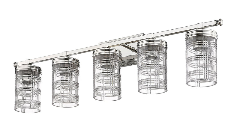 Archer 5 Light 38" Vanity in Polished Nickel