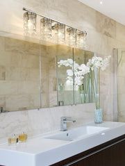 Archer 5 Light 38" Vanity in Polished Nickel in a room setting