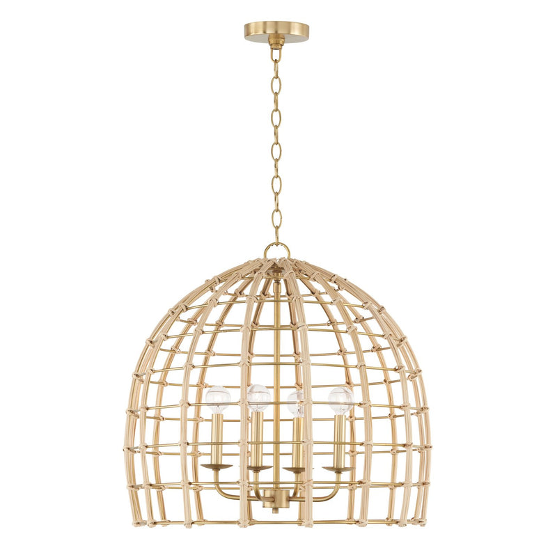 Wren 4-Light Dome Pendant in Matte Brass