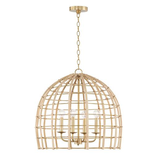 Wren 4-Light Dome Pendant in Matte Brass