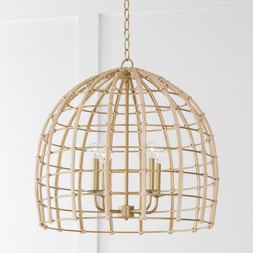 Wren 4-Light Dome Pendant in Matte Brass