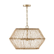 Wren 4-Light Round Pendant in Matte Brass