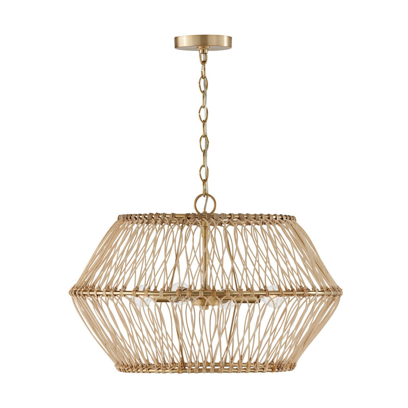 Wren 4-Light Round Pendant in Matte Brass
