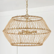 Wren 4-Light Round Pendant in Matte Brass