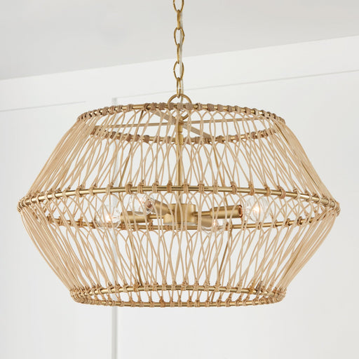 Wren 4-Light Round Pendant in Matte Brass