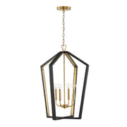 Maren 4-Light Chandelier in Flat Black and Matte Brass