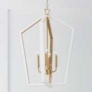Maren 4-Light Chandelier in Flat White and Matte Brass
