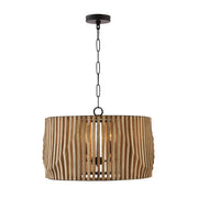 Archer 4-Light Pendant in Light Wood and Matte Black