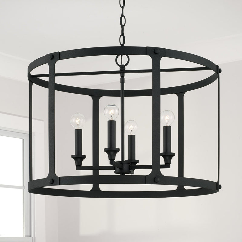 Brennen 4-Light Pendant in Black Iron