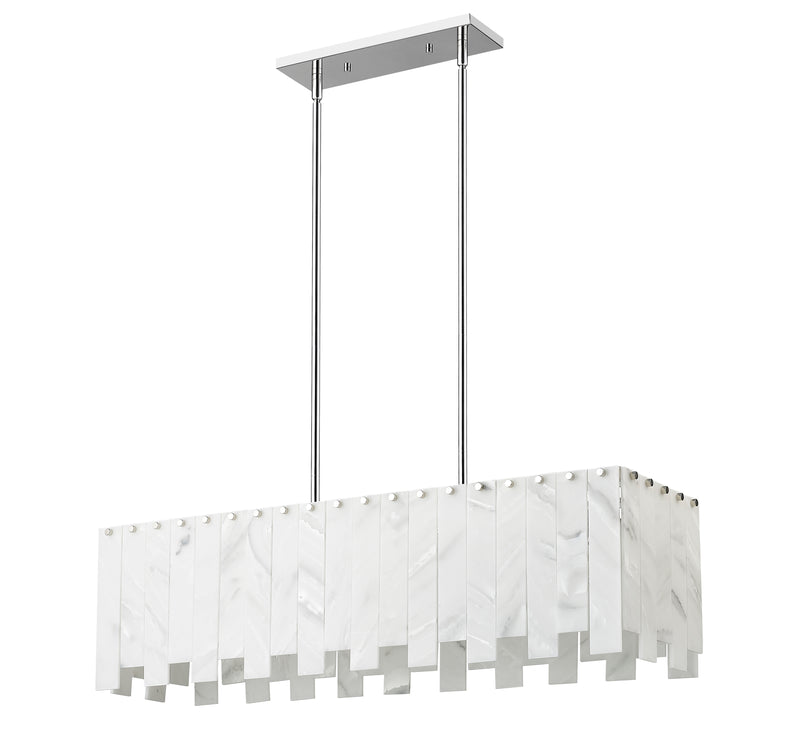 Viviana 5 Light 40.75" Linear Pendant in Polished Nickel