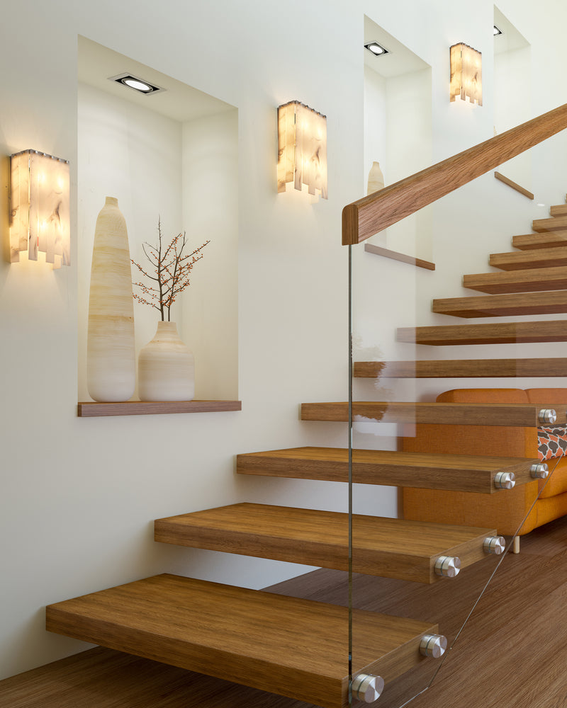 Viviana 4 Light 9.5" Wall Sconce in Polished Nickel in a room setting