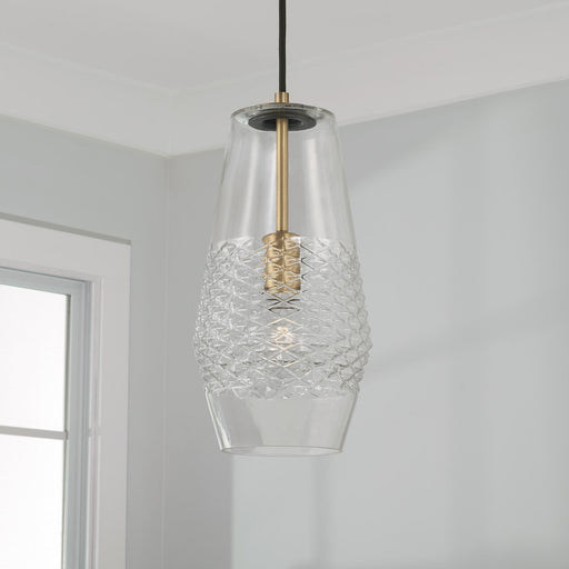 Dena Mini Pendant in Aged Brass