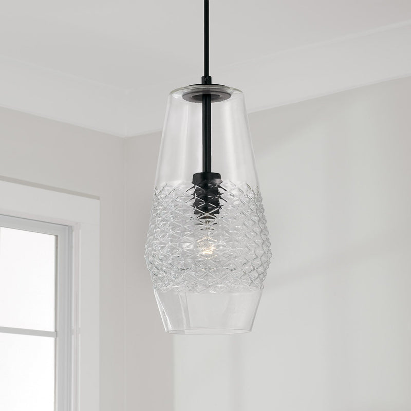 Dena Mini Pendant in Matte Black
