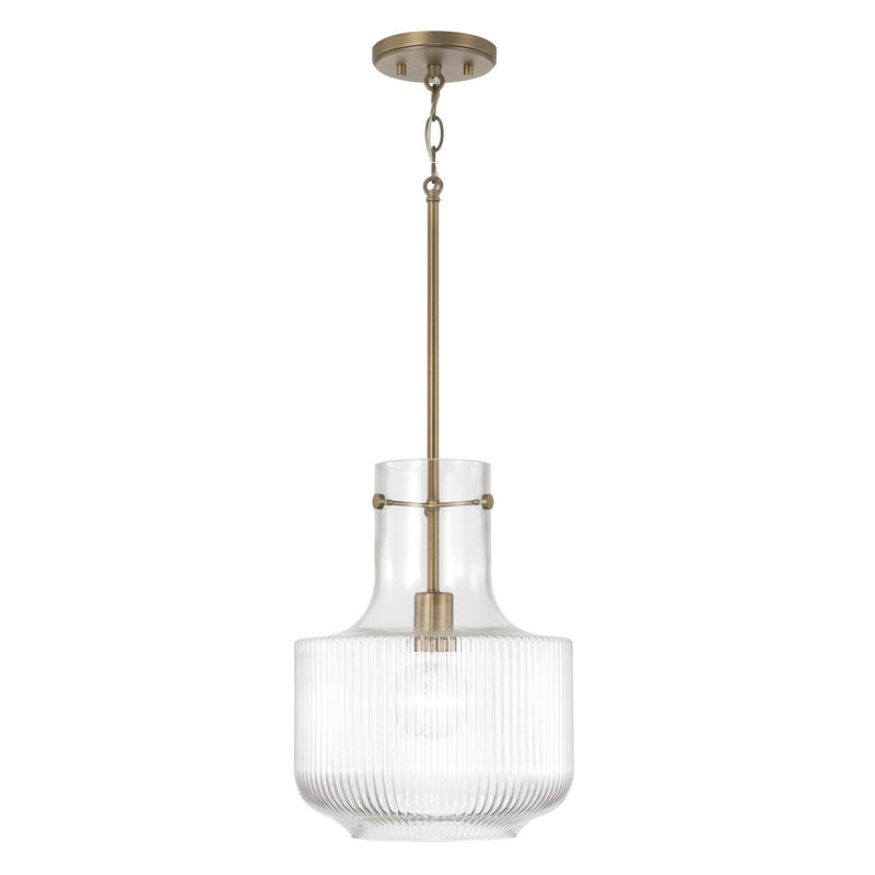 Nyla Pendant in Aged Brass