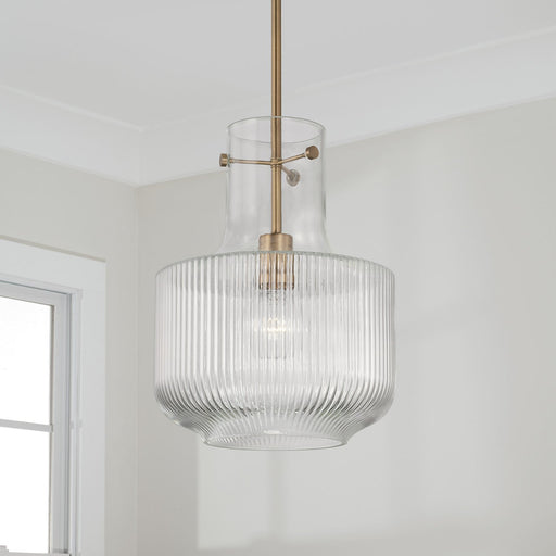 Nyla Pendant in Aged Brass