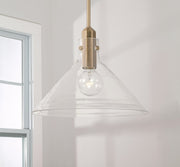 Greer Pendant in Aged Brass