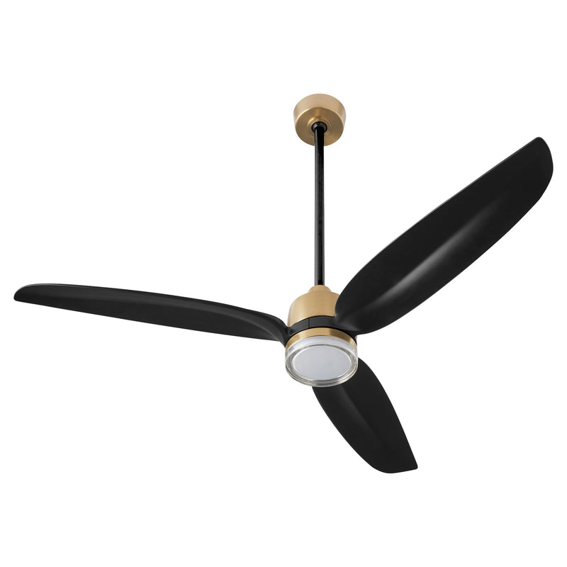 Exodus 58" 3-Blade Ceiling Fan in Aged Brass