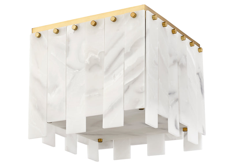 Viviana 4 Light 13.25" Flush Mount in Rubbed Brass