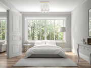 Viviana 4 Light 13.25" Flush Mount in Rubbed Brass in a room setting