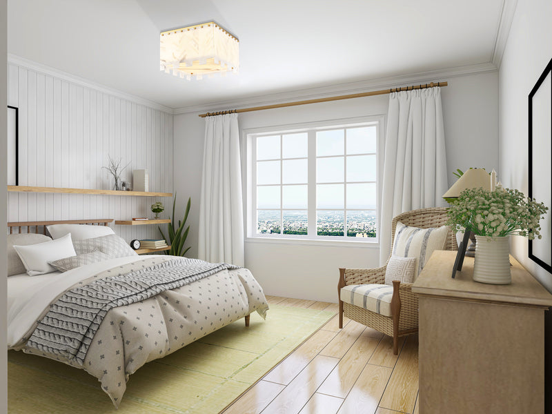 Viviana 6 Light 17.5" Flush Mount in Rubbed Brass in a room setting