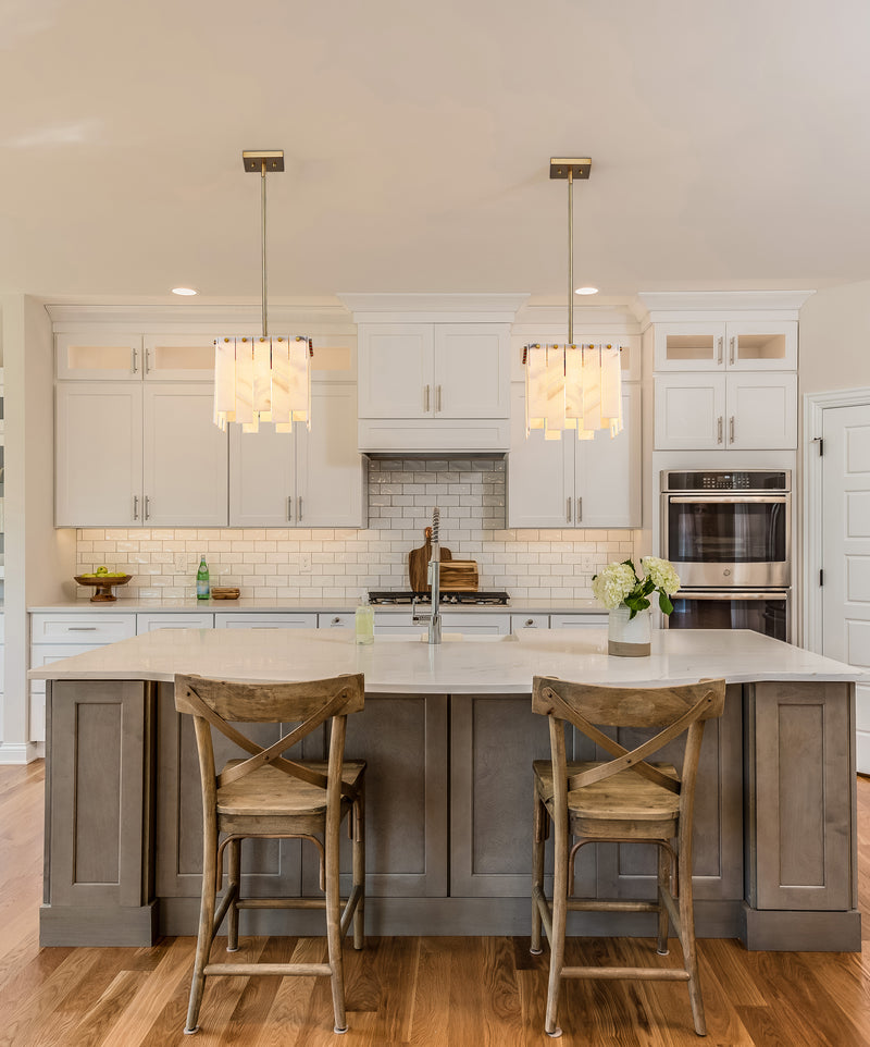 Viviana 1 Light 11.5" Pendant in Rubbed Brass in a room setting
