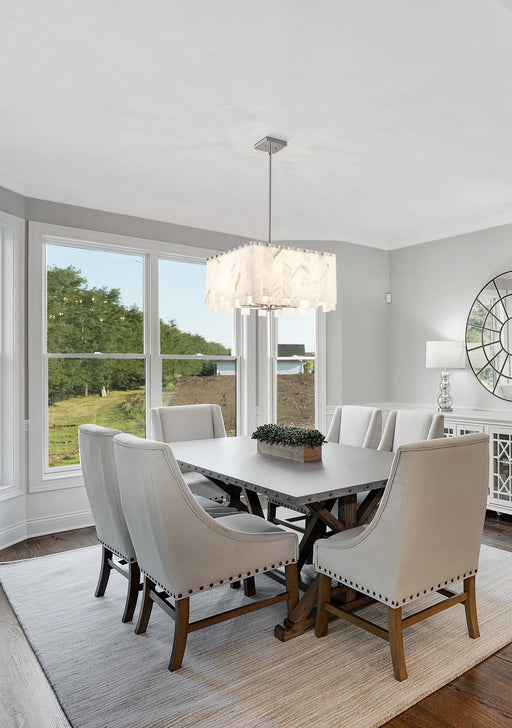 Viviana 8 Light 19.75" Pendant in Polished Nickel in a room setting