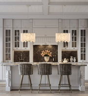 Viviana 8 Light 19.75" Pendant in Polished Nickel in a room setting
