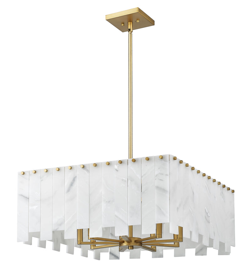 Viviana 9 Light 26" Pendant in Rubbed Brass