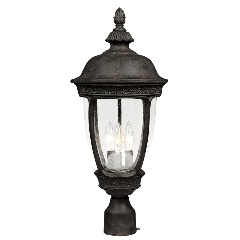 Knob Hill Cast 22" 3 Light Outdoor Post Lantern in Sienna