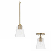 Baker Small Semi-Flush Mount in Aged Brass