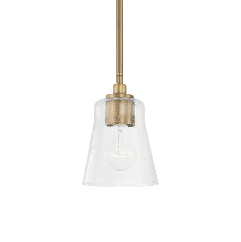 Baker Small Semi-Flush Mount in Aged Brass