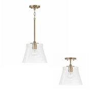 Baker Medium Semi-Flush Mount in Aged Brass