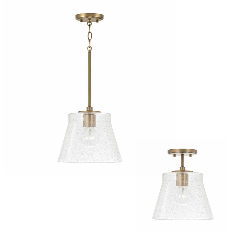 Baker Medium Semi-Flush Mount in Aged Brass