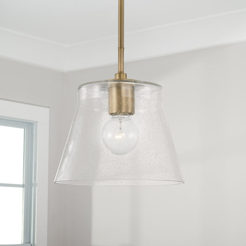 Baker Medium Semi-Flush Mount in Aged Brass