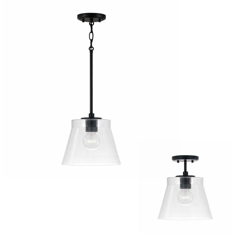 Baker Medium Semi-Flush Mount in Matte Black
